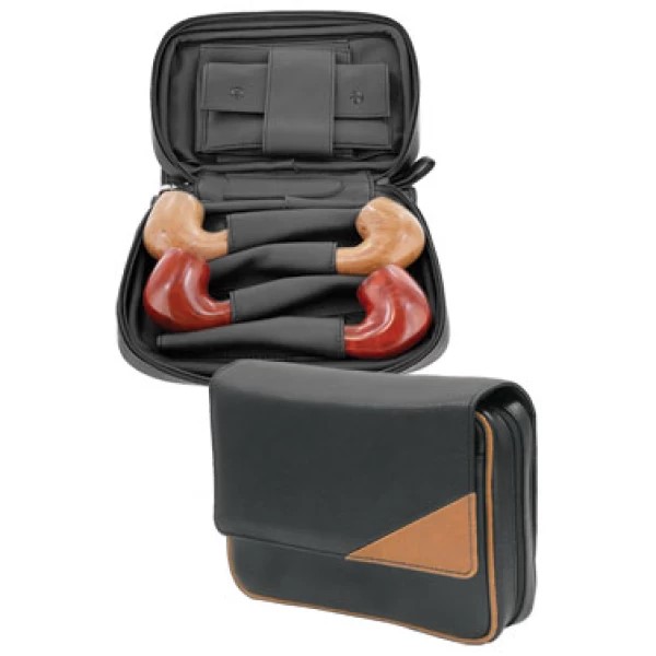 Vinyl 4 Pipe Bag wTobacco Pouch - Click Image to Close